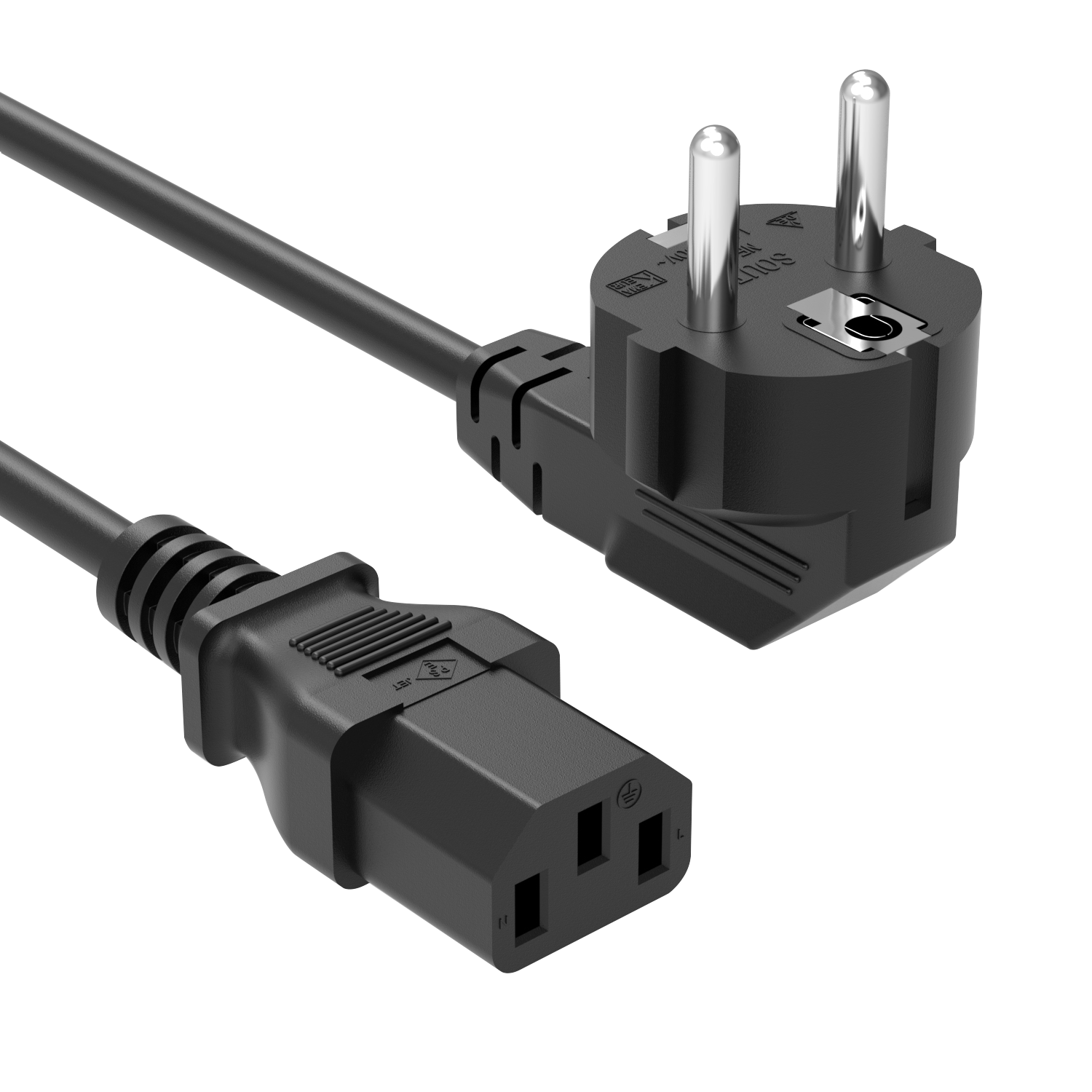 【EU Plug】IEC320C13 AC Power Cord Cable 3.9ft