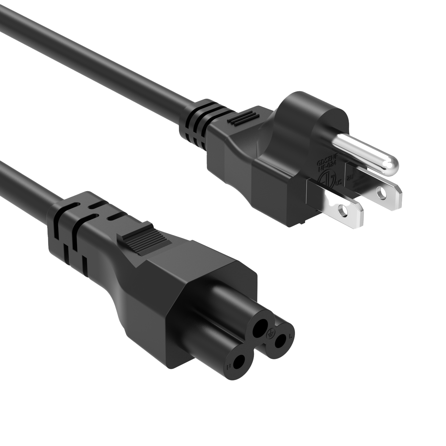 【US Plug】IEC320 C5 Mickey Mouse 3 Prong AC Power Cord Cable 3.9ft