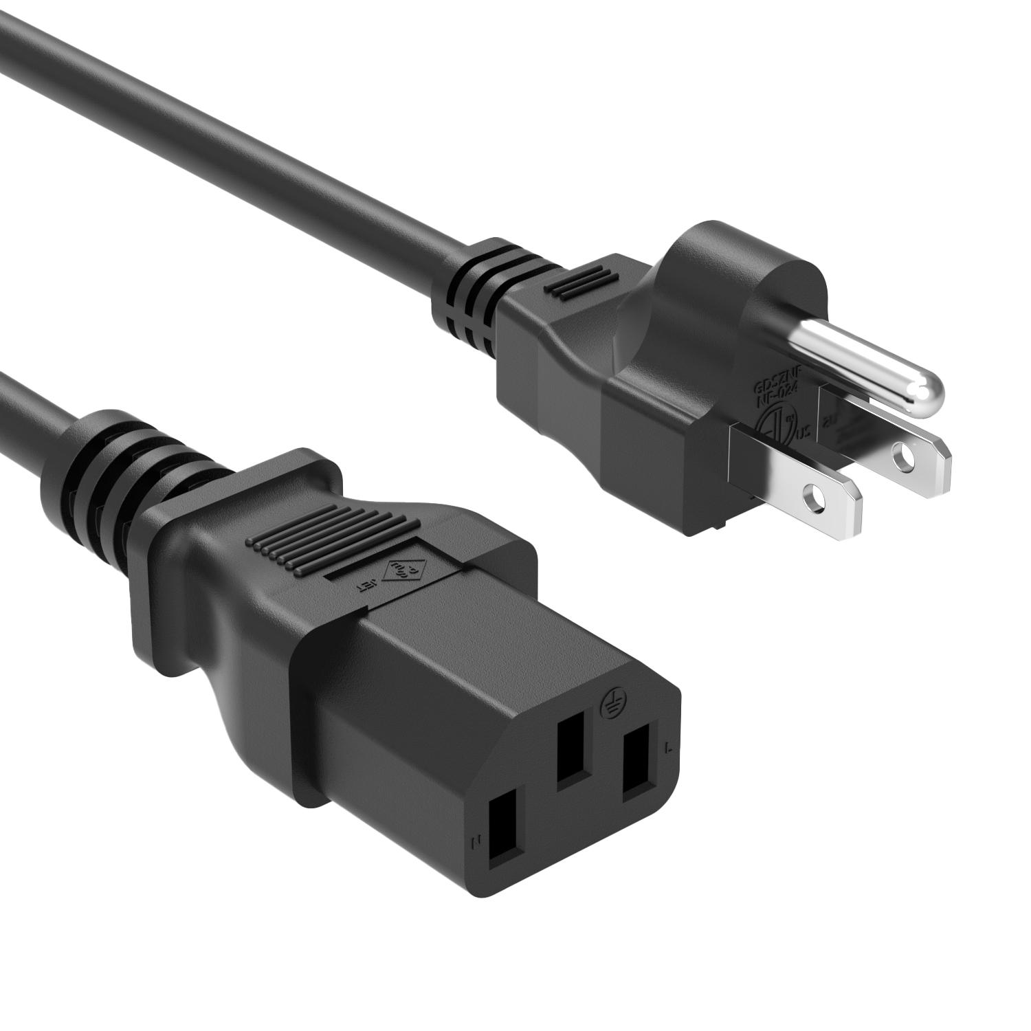 【US Plug】IEC320 C13 3 Prong AC Power Cord Cable 3.9ft