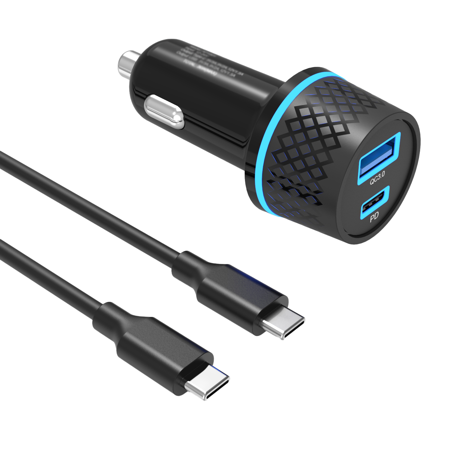 【EU Plug】48W Dual-Port USB-C & USB-A  Fast Charging Car Charger