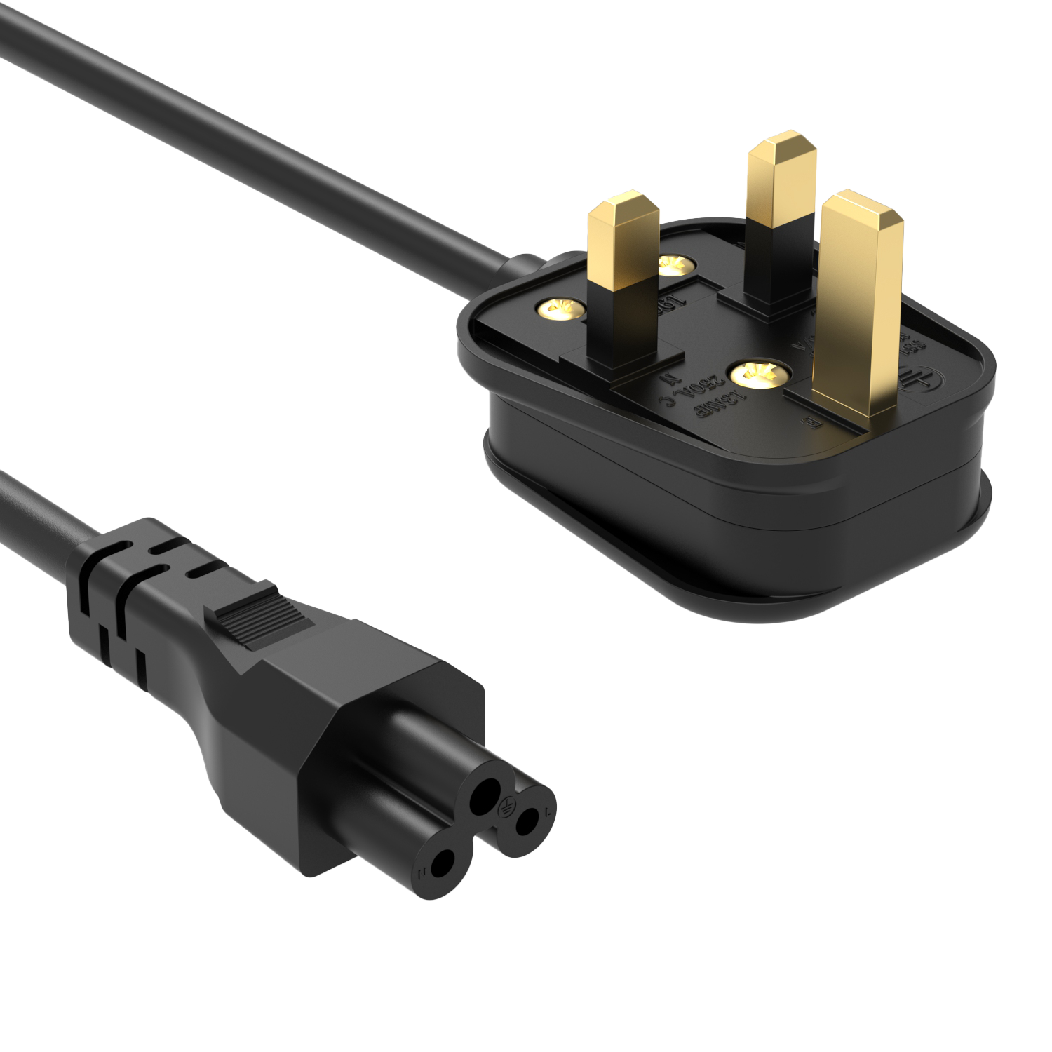 【UK Plug】IEC320 C5 Mickey Mouse 3 Prong AC Power Cord Cable 3.9ft