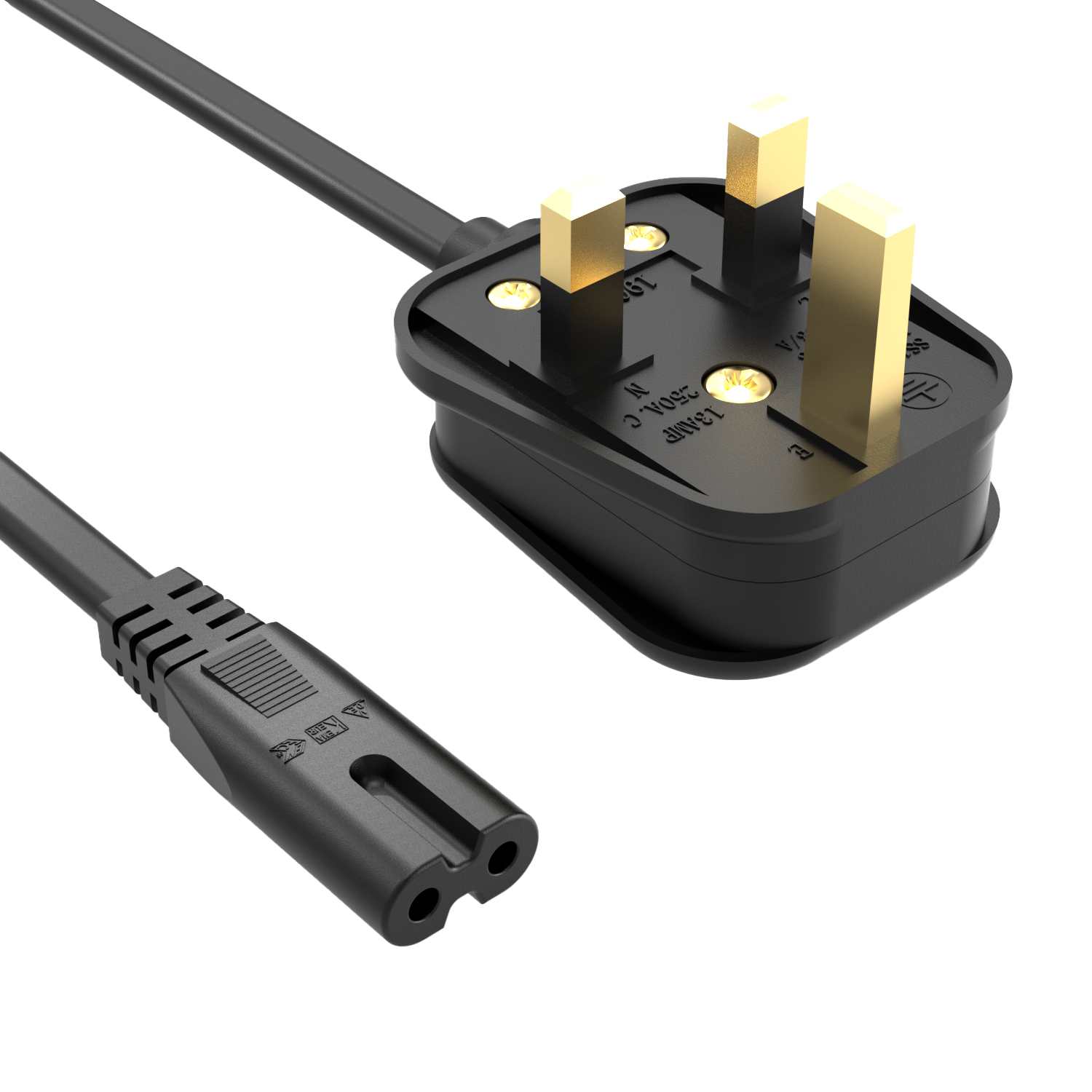 【UK Plug】IEC320 C7 AC Power Cord Cable 3.9ft