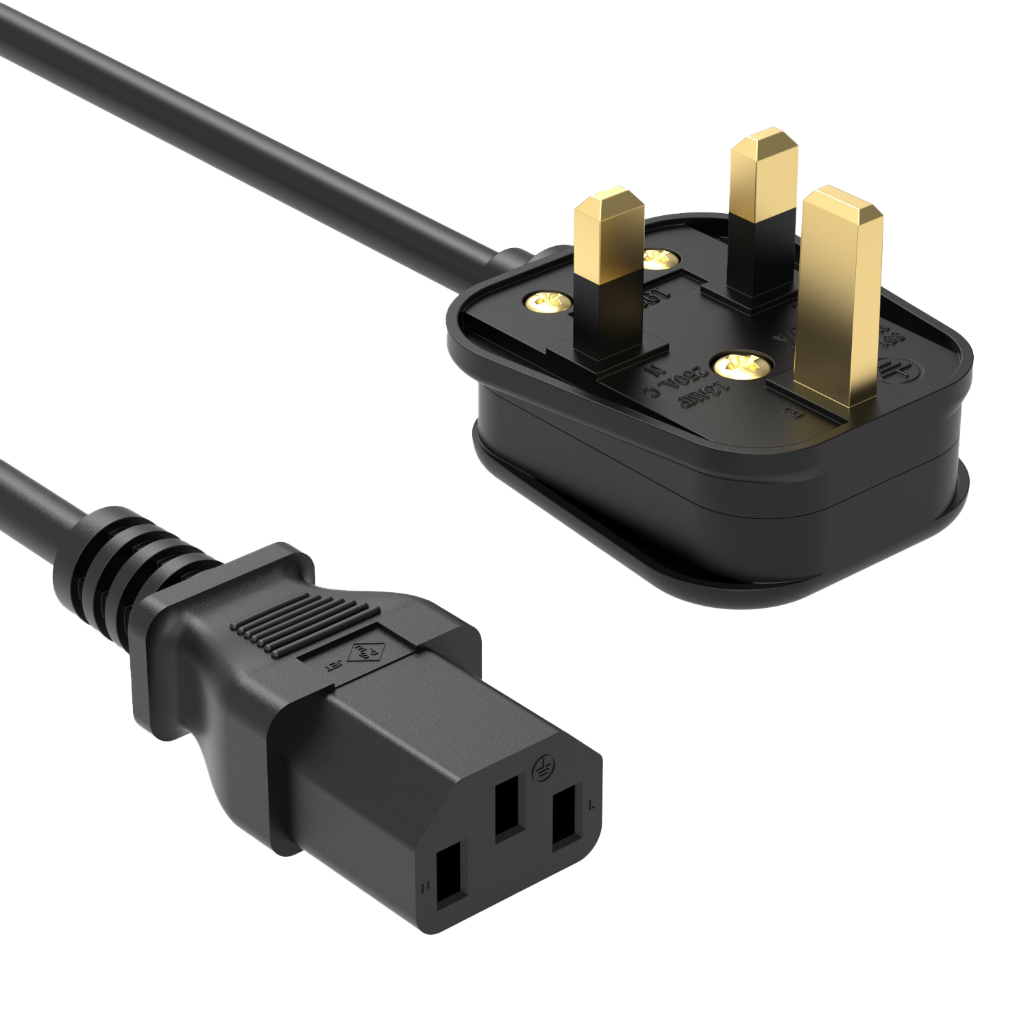【UK Plug】IEC320 C19 AC Power Cord Cable 3.9ft
